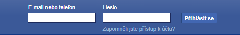 Facebook přihlášení