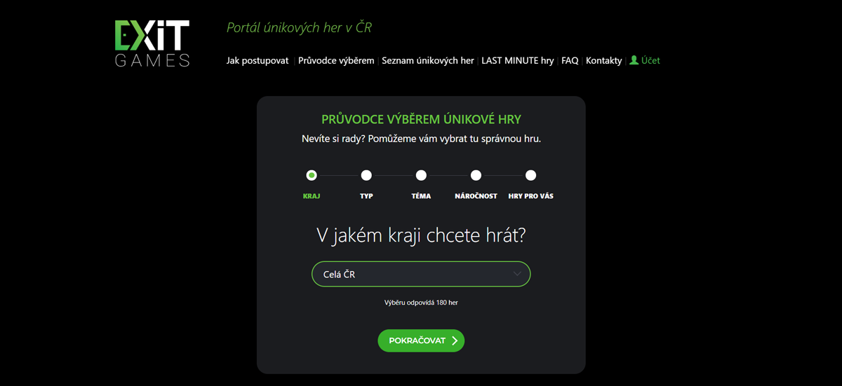Exit Games - vyhledávání